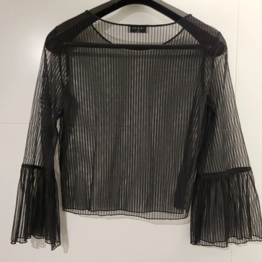 Aritzia Babaton Blouse Sheer Black XS NWOT